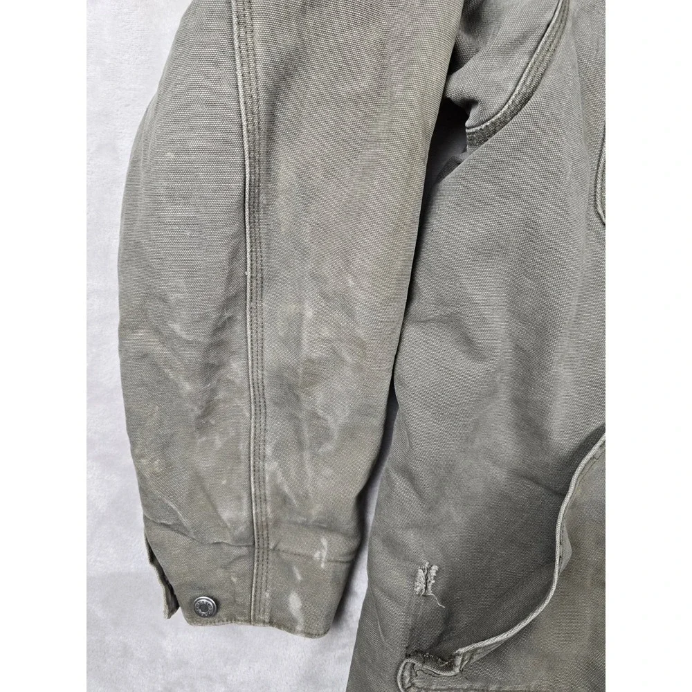 Vintage Sorel Canvas Work‎ Jacket Mens L Corduroy Collar Fleece Lined Distressed